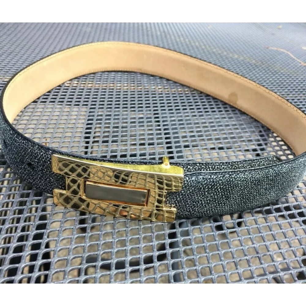 Judith Jack Green Leather Belt